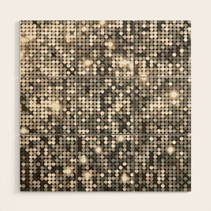 Silver Metallic Glitter sequins Wood Wall Art Gallery Image 1