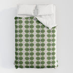 Green Leaves - Vintage Midcentury Modern Botanical Pattern Duvet Cover Gallery Image 6