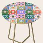 Bright Geometric Quilt Mosaic Pattern Side Table Gallery Image 2