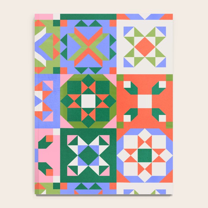 Bright Geometric Quilt Mosaic Pattern Notebook Gallery Image 4