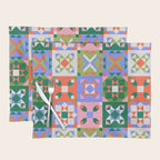 Bright Geometric Quilt Mosaic Pattern Placemat Gallery Image 1
