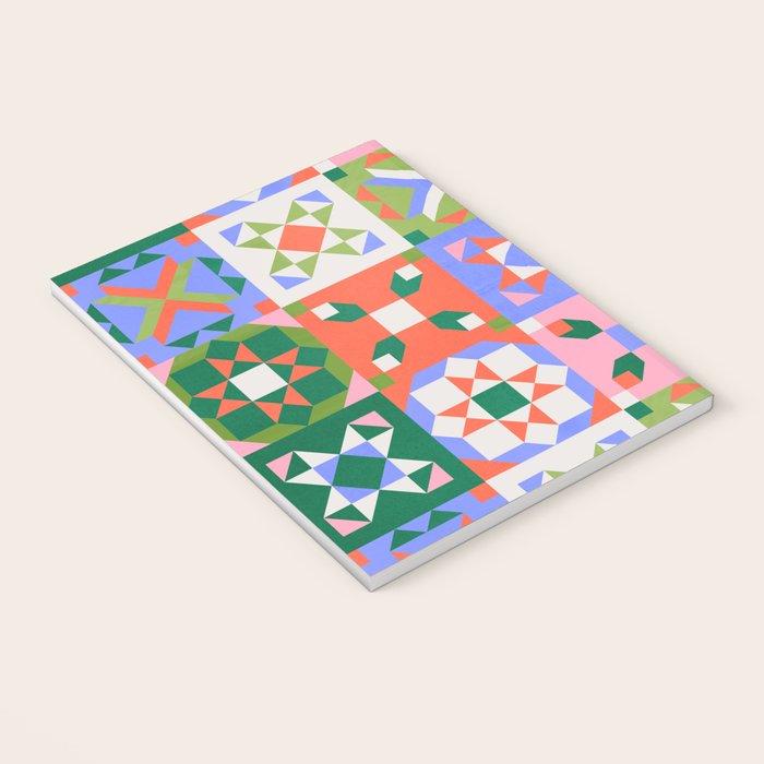 Bright Geometric Quilt Mosaic Pattern Notebook Gallery Image 3