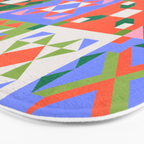 Bright Geometric Quilt Mosaic Pattern Bath Mat Gallery Image 3