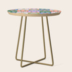 Bright Geometric Quilt Mosaic Pattern Side Table Gallery Image 1