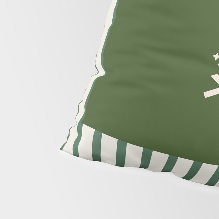 Snowflake Green Striped Pillow Sham Gallery Image 4