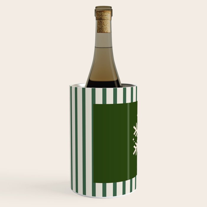 Snowflake Green Striped Wine Chiller Gallery Image 2