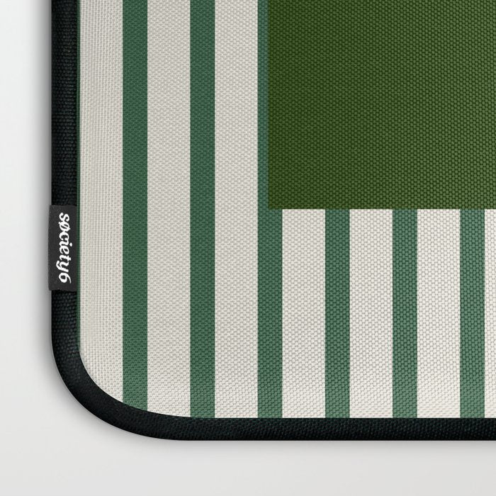 Snowflake Green Striped Laptop Sleeve Gallery Image 3