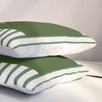 Snowflake Green Striped Pillow Sham Gallery Image 3
