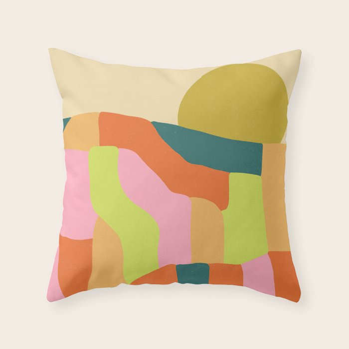 Sun Mountain Drive Throw Pillow Gallery Image 1