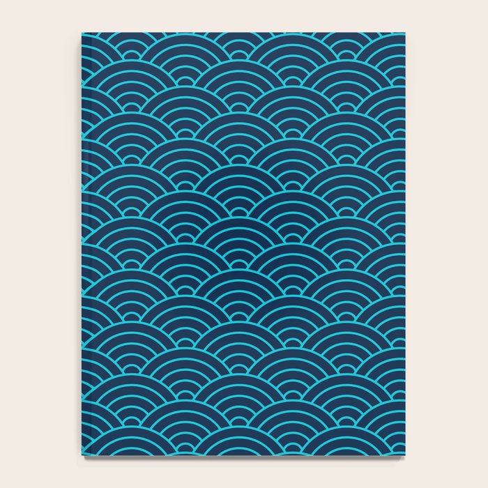 Japanese Seigaiha Blue Sea and Waves Notebook Gallery Image 4