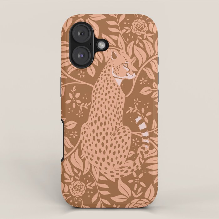 Summer Cheetah Floral Pattern - Fawn Brown iPhone Case Gallery Image 1