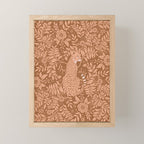 Summer Cheetah Floral Pattern - Fawn Brown Mini Art Print Gallery Image 1