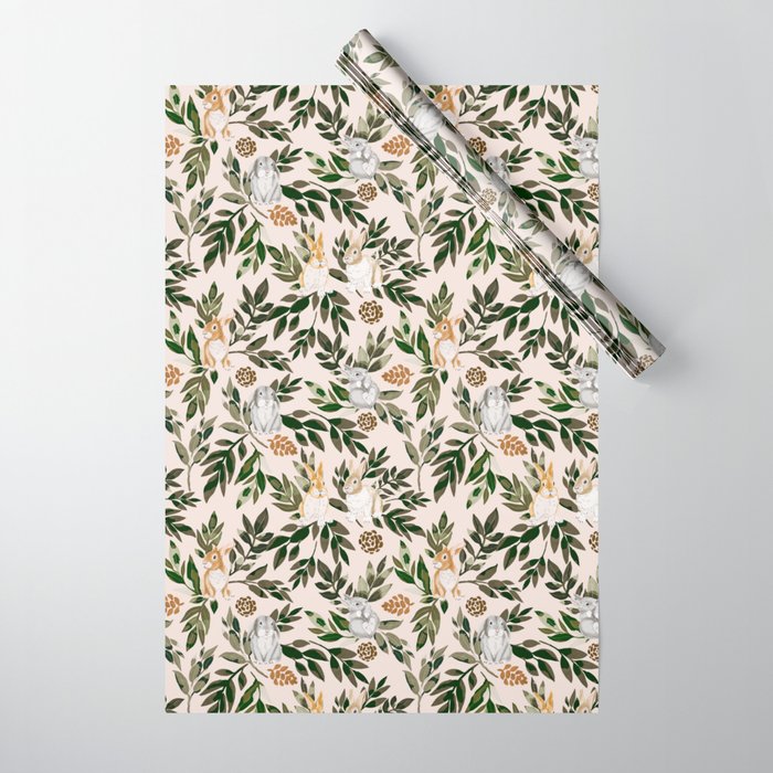 Rabbits in the green forest Wrapping Paper Gallery Image 1