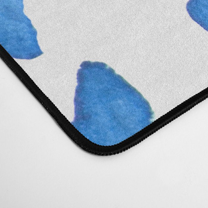 Brush stroke hearts - blue Desk Mat Gallery Image 4