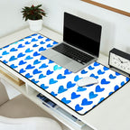 Brush stroke hearts - blue Desk Mat Gallery Image 2
