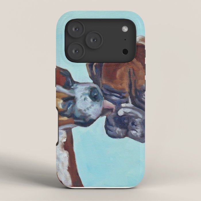 Kissing Boxers Dogs Portrait iPhone Case Gallery Image 18