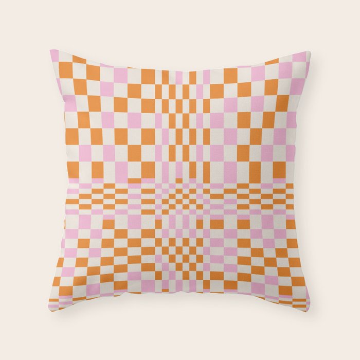 Happy Colorful Checkered Pattern  Throw Pillow Gallery Image 6
