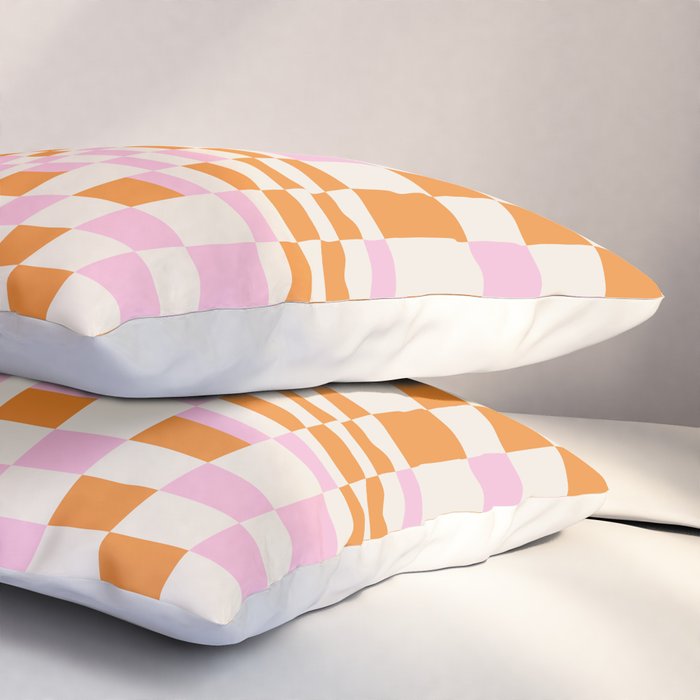 Happy Colorful Checkered Pattern  Pillow Sham Gallery Image 3