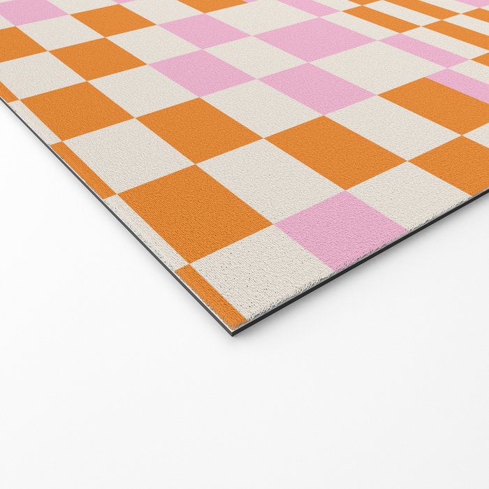 Happy Colorful Checkered Pattern  Welcome Mat Gallery Image 2