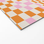 Happy Colorful Checkered Pattern  Welcome Mat Gallery Image 2