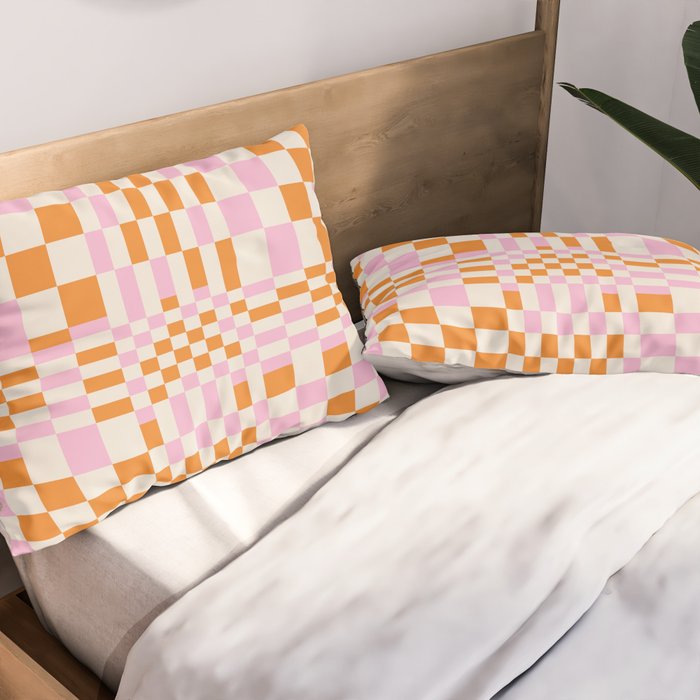 Happy Colorful Checkered Pattern  Pillow Sham Gallery Image 2