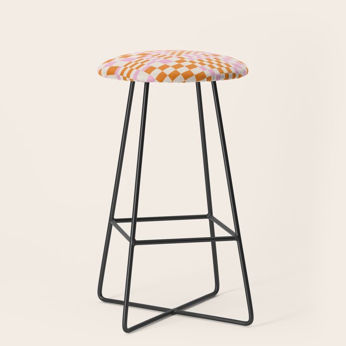 Happy Colorful Checkered Pattern  Stool Gallery Image 1