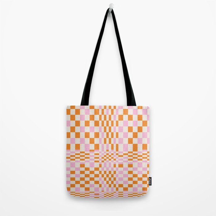 Happy Colorful Checkered Pattern  Tote Bag Gallery Image 2