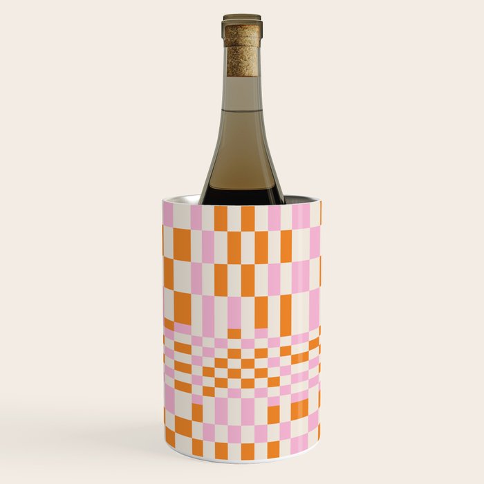 Happy Colorful Checkered Pattern  Wine Chiller Gallery Image 1