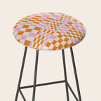 Happy Colorful Checkered Pattern  Stool Gallery Image 2