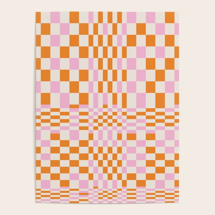 Happy Colorful Checkered Pattern  Poster Gallery Image 1