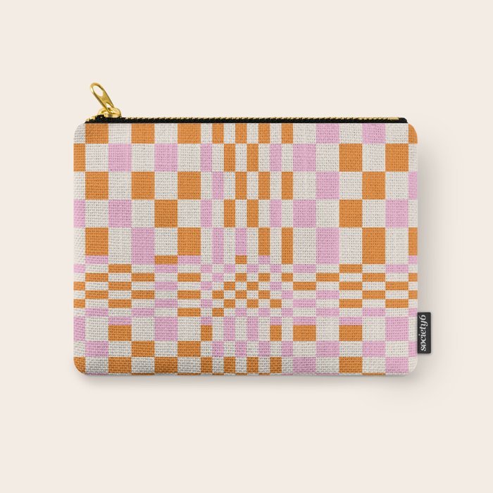 Happy Colorful Checkered Pattern  Carry All Pouch Gallery Image 1