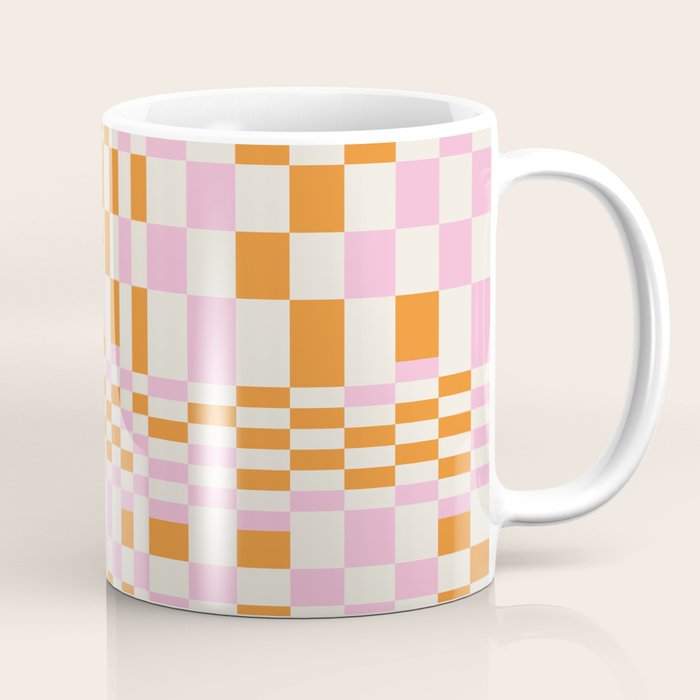 Happy Colorful Checkered Pattern  Coffee Mug Gallery Image 1
