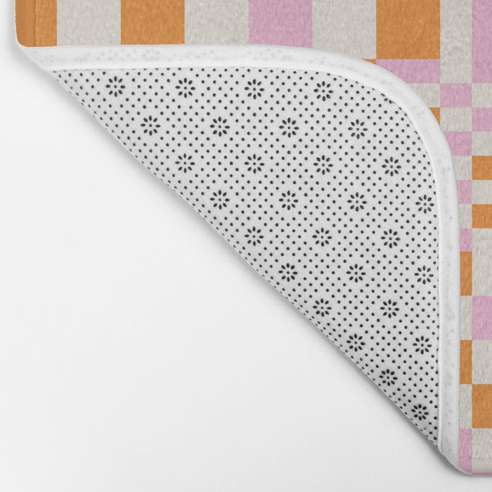 Happy Colorful Checkered Pattern  Bath Mat Gallery Image 2