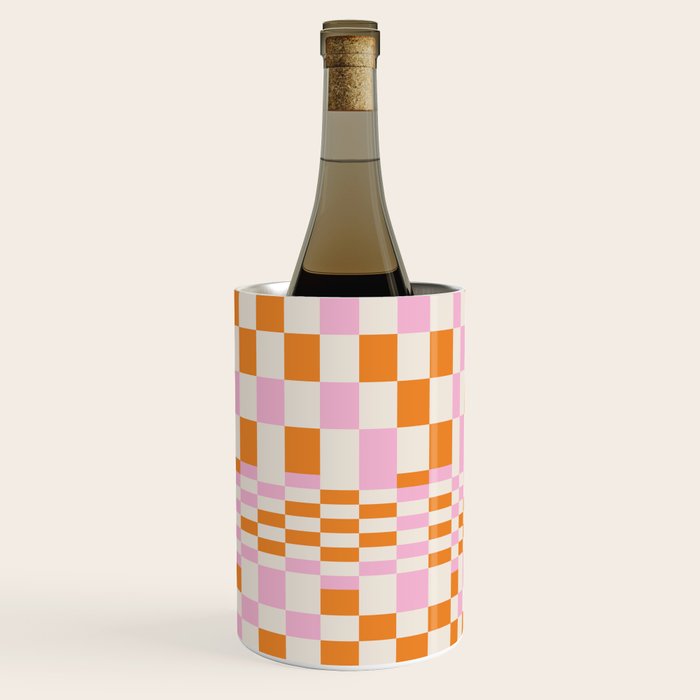Happy Colorful Checkered Pattern  Wine Chiller Gallery Image 2