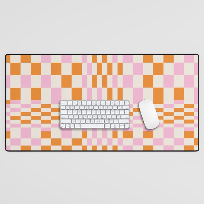 Happy Colorful Checkered Pattern  Desk Mat Gallery Image 1