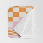 Happy Colorful Checkered Pattern  Throw Blanket Gallery Image 3