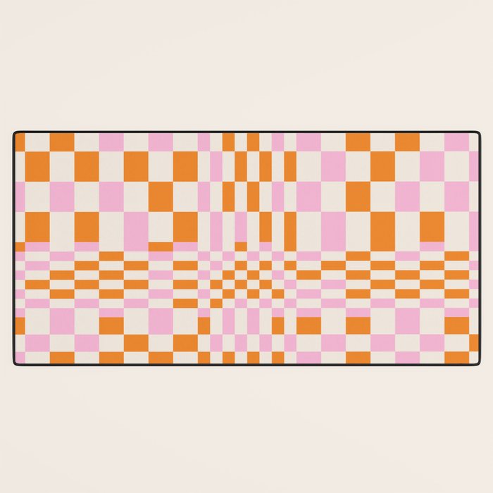 Happy Colorful Checkered Pattern  Desk Mat Gallery Image 3