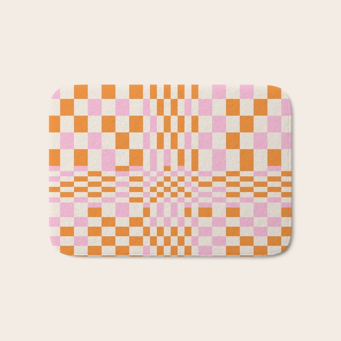 Happy Colorful Checkered Pattern  Bath Mat Gallery Image 1