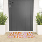 Happy Colorful Checkered Pattern  Welcome Mat Gallery Image 3