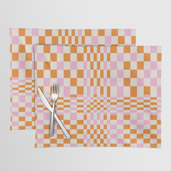 Happy Colorful Checkered Pattern  Placemat Gallery Image 1