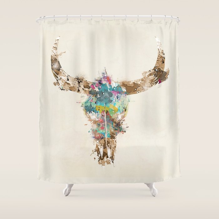 Cow Skull Shower Curtain Gallery Image 1