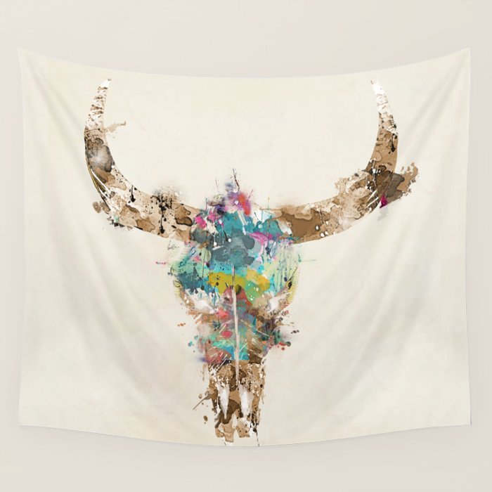 Cow Skull Wall Tapestry Gallery Image 4