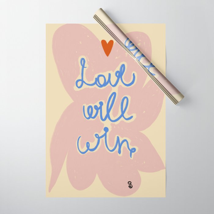LOVE WILL WIN Wrapping Paper Gallery Image 1