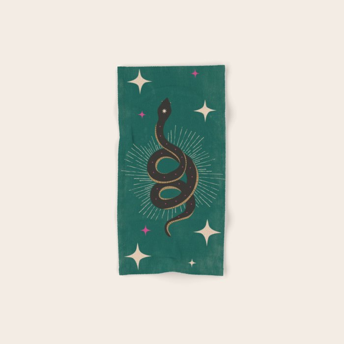 Slither - Green Bath Towel Gallery Image 1