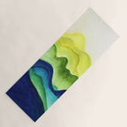 Abstract in Yellow, Green and Blue Yoga Mat Gallery Image 1