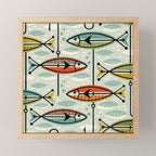 Vintage Color Block Fish Mini Art Print Gallery Image 1