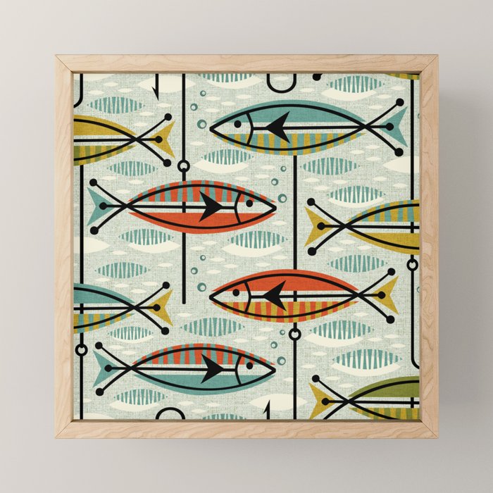 Vintage Color Block Fish Mini Art Print Gallery Image 1