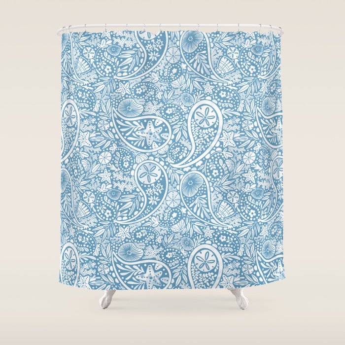 Oceanic Paisley Charm Shower Curtain Gallery Image 1