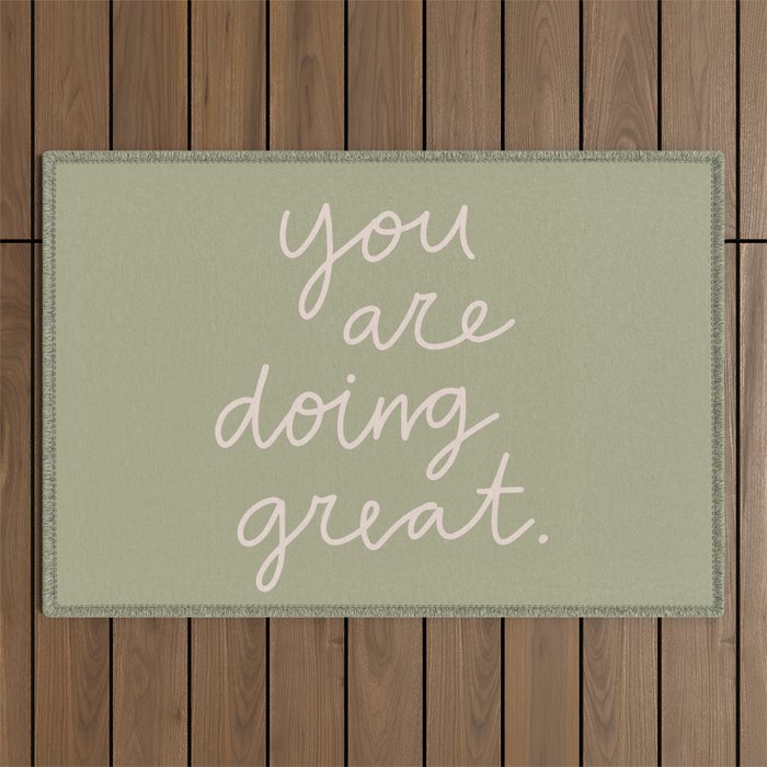 You Are Doing Great Sage Green Outdoor Rug Gallery Image 1