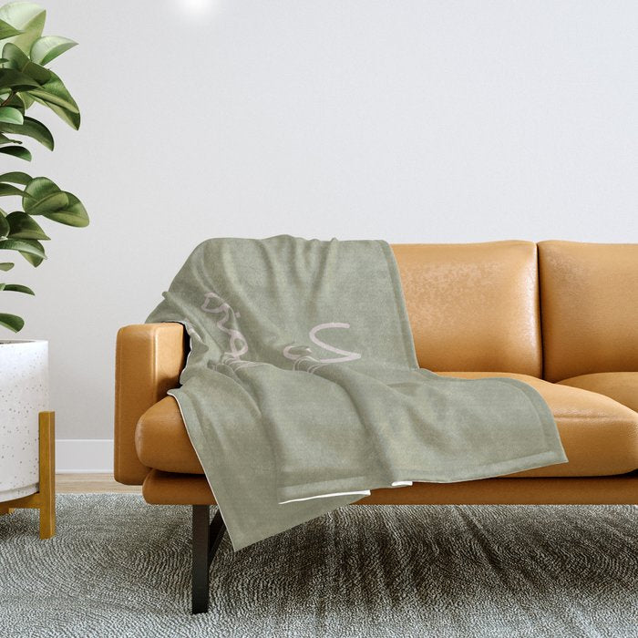 You Are Doing Great Sage Green Throw Blanket Gallery Image 1